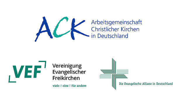 Symbolbid. Es werden die Logos der VEF, ACK und EAD gezeigt.