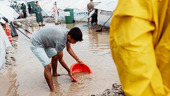 Szene aus dem Flüchtlingslager Moria auf der griechischen Insel Lesbos im Oktober 2020.