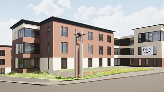 Fotomontage der in Scheibenberg geplanten Bethanien-Residenz. Das gesamte diakonische Projekt ist mit einem Investitionsvolumen von achtzehn Millionen Euro veranschlagt.