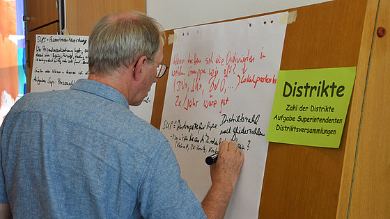 An sieben Stationen und mit kreativen Arbeitstechniken suchten die Mitglieder der Süddeutschen Jährlichen Konferenz nach Wegen zur Veränderung der kirchlichen Arbeit. 