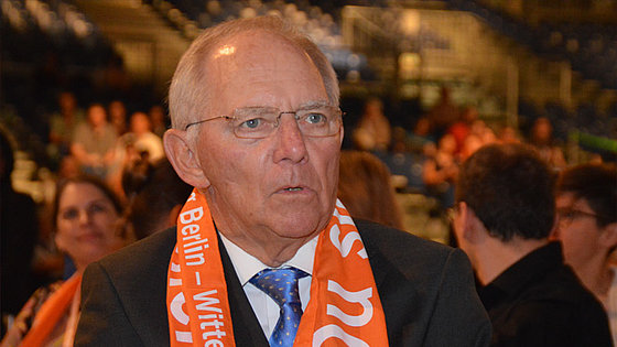 Wolfgang Schäuble als Redner bei einer Bibelarbeit anlässlich des Deutschen Evangelischen Kirchentags in Berlin 2017