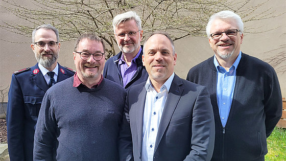 Der neue Vorstand der Vereinigung Evangelischer Freikirchen (von links): Hartmut Leisinger, Jochen Geiselhart, James Ros, Marc Brenner, Stefan Kraft. 