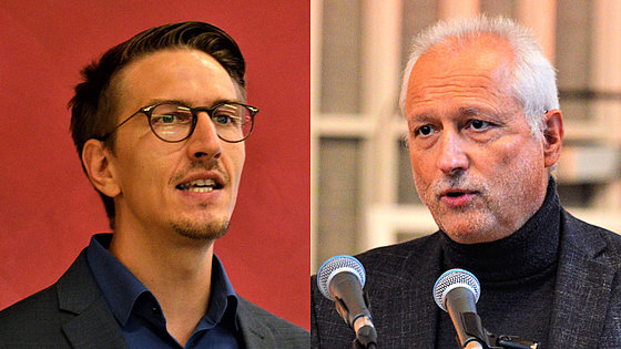 Nachfolger und Vorgänger: Maximilian Bühler (links) wird ab 2023 Professor für Praktische Theologie an der Theologischen Hochschule Reutlingen. Prof. Dr. Holger Eschmann, geht nach dreißig Dienstjahren in den Ruhestand.
