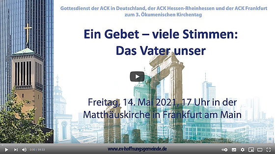 Eine Kirche zwischen Hochhäusern und Bankentürmen: die Frankfurter Matthäuskirche war Ort für einen ökumenischen Gottesdienst während des Ökumenischen Kirchentags.
