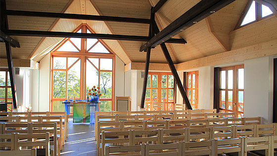 Das »Backhaus« als geistliches Zentrum auf Schwarzenshof. Gäste und Gruppen nutzen das Haus für Gottesdienste und Andachten.