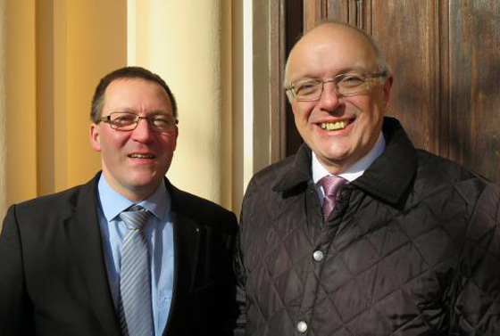 Mario Fischer (links) wird Nachfolger von Bischof Michael Bünker als Generalsekretär der Gemeinschaft Evangelischer Kirchen in Europa.