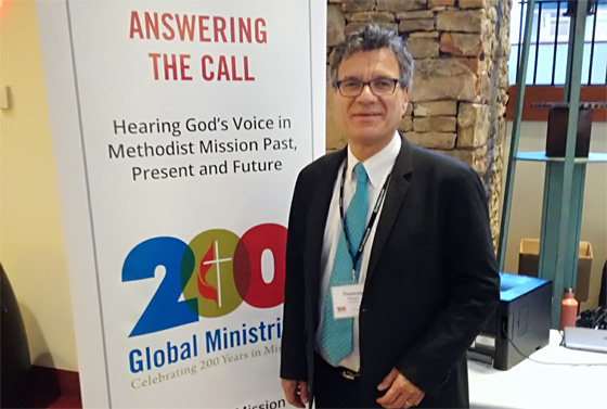 Thomas Kemper, der Generalsekretär des internationalen Missionswerks der Evangelisch-methodistischen Kirche während der 200-Jahr-Feier in Atlanta (USA).