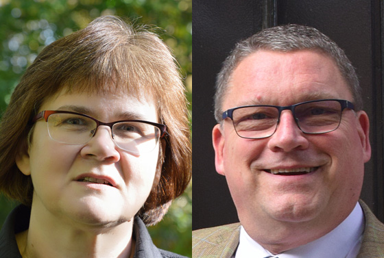 Die Superintendentin der Evangelisch-methodistischen Kirche (EmK) für den Distrikt Hamburg, Irene Kraft (links), und der für die EmK-Erlöserkirche zuständige Pastor, Hartmut Kraft