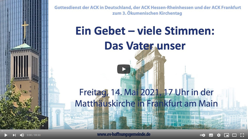 Eine Kirche zwischen Hochhäusern und Bankentürmen: die Frankfurter Matthäuskirche war Ort für einen ökumenischen Gottesdienst während des Ökumenischen Kirchentags.