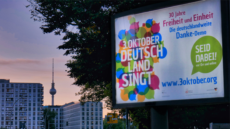 Die Initiative »3. Oktober – Deutschland singt« fördert Grundwerte wie Freiheit, Humanität, Zusammenhalt und Demokratie.