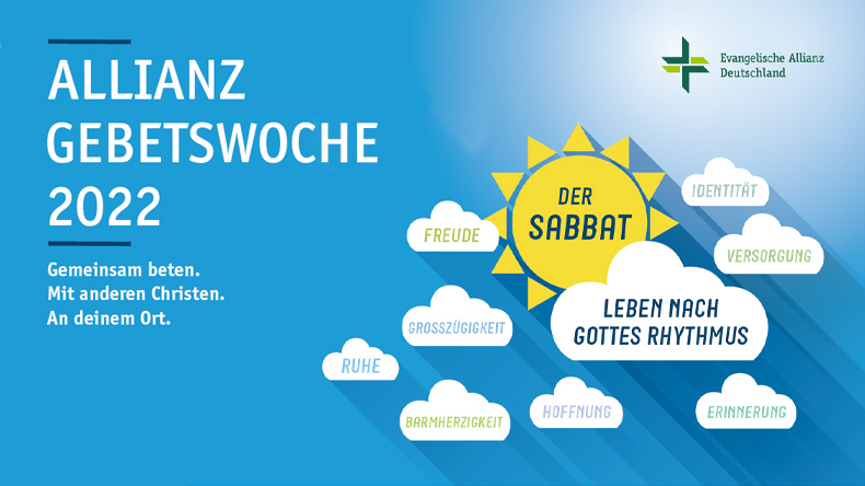 Veranstaltungsmotiv und Thema der Allianzgebetswoche 2022: »Der Sabbat: Leben nach Gottes Rhythmus«.