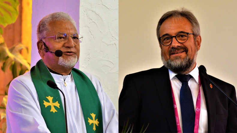 Zwei Bischöfe, ein Thema: Über Versöhnung sprachen Ivan Abrahams (links), Generalsekretär des Weltrats methodistischer Kirchen, und Harald Rückert, für Deutschland zuständiger Bischof der Evangelisch-methodistischen Kirche.